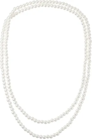59" Long Pearl Necklace Trendy Faux Pearl Long Necklace Pearls Necklaces for Women Vintage Elegant Pearls Necklaces Wedding Party Prom