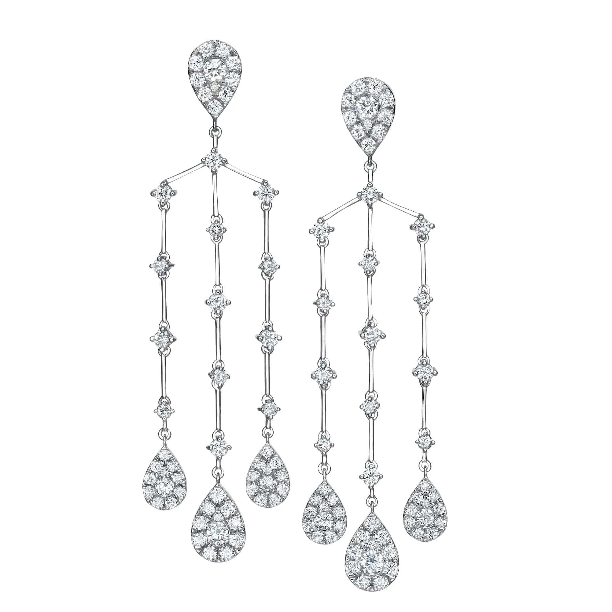 6.12 ct Illusion Set Chandelier Earrings