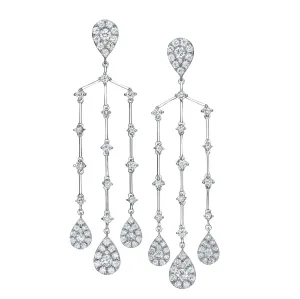 6.12 ct Illusion Set Chandelier Earrings