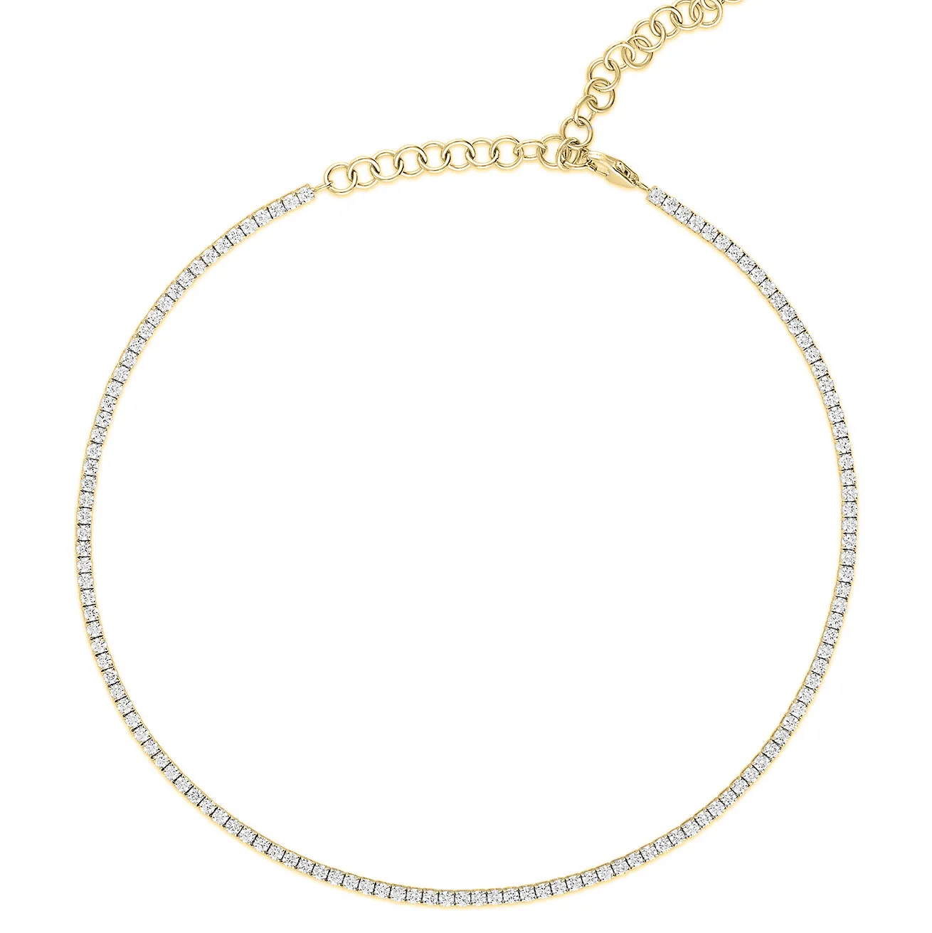 6ct 14K Yellow Gold Tennis Choker