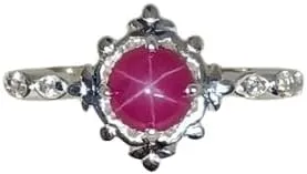 6mm Round Pink Lindy Star Sapphire Ring 925 Sterling Silver Handmade 6 Rays Star Sapphire Rings Birthday Gifts