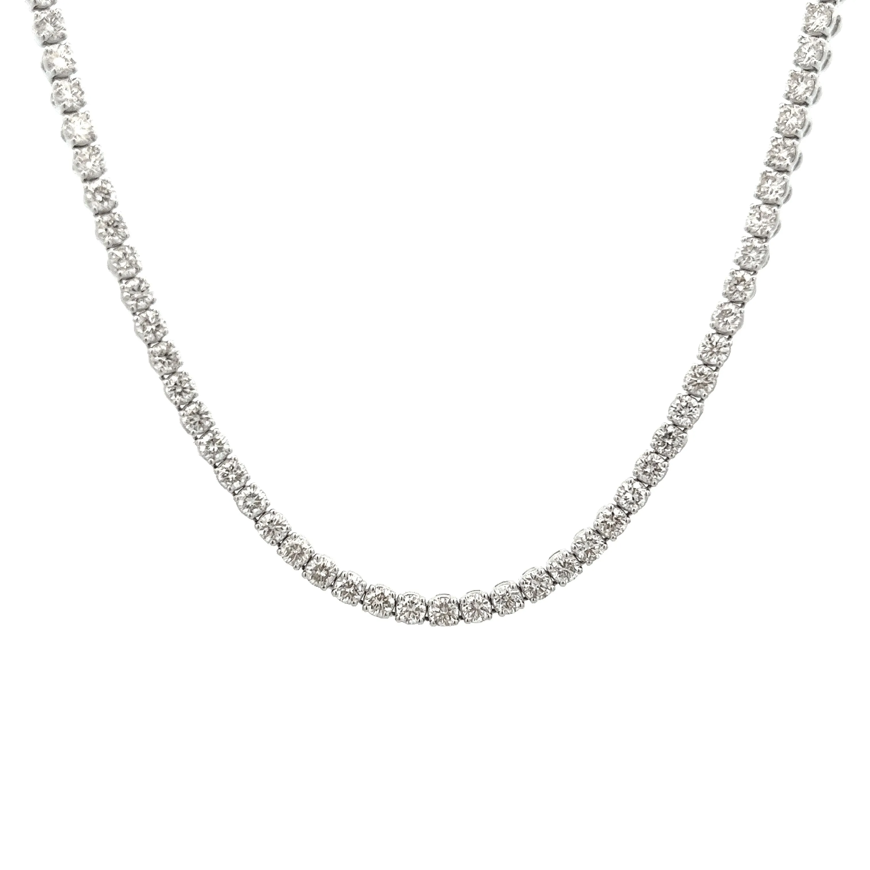7.00ct 14k White Gold Diamond Tennis Necklace