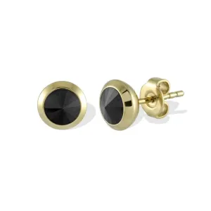 7.5mm Black CZ Gold IP Studs | Italgem Steel