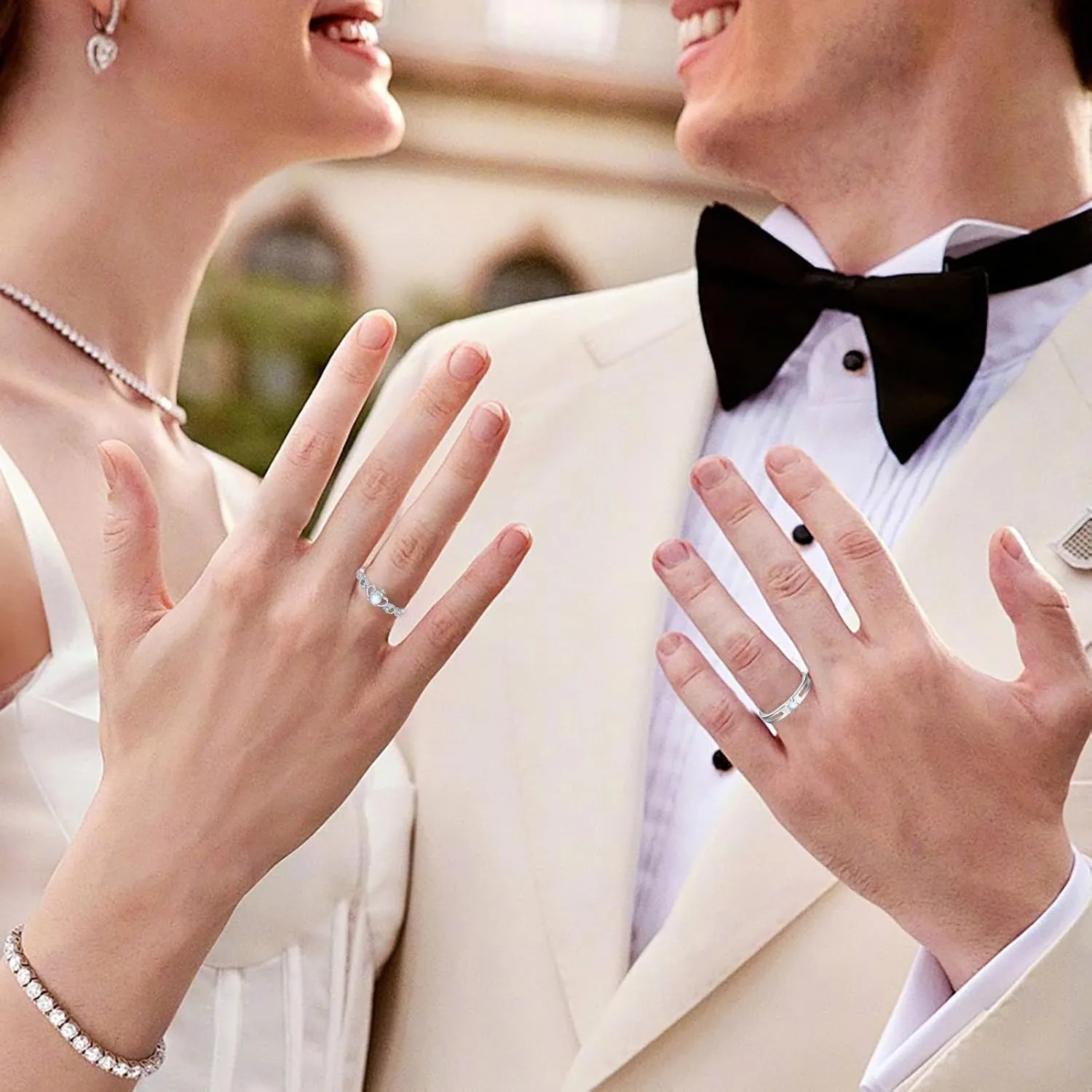 925 Sterling Silver Lovers Couple Rings Matching Crown Design Adjustable Open Wedding Ring Set for Men And Women