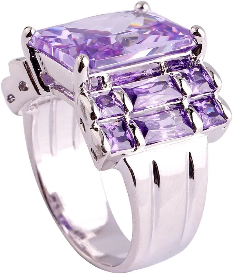 925 Sterling Silver Plated Simulated Tourmaline Knuckle Wide Band Ring