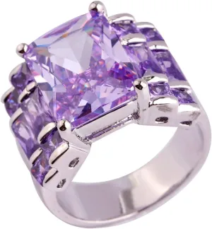 925 Sterling Silver Plated Simulated Tourmaline Knuckle Wide Band Ring