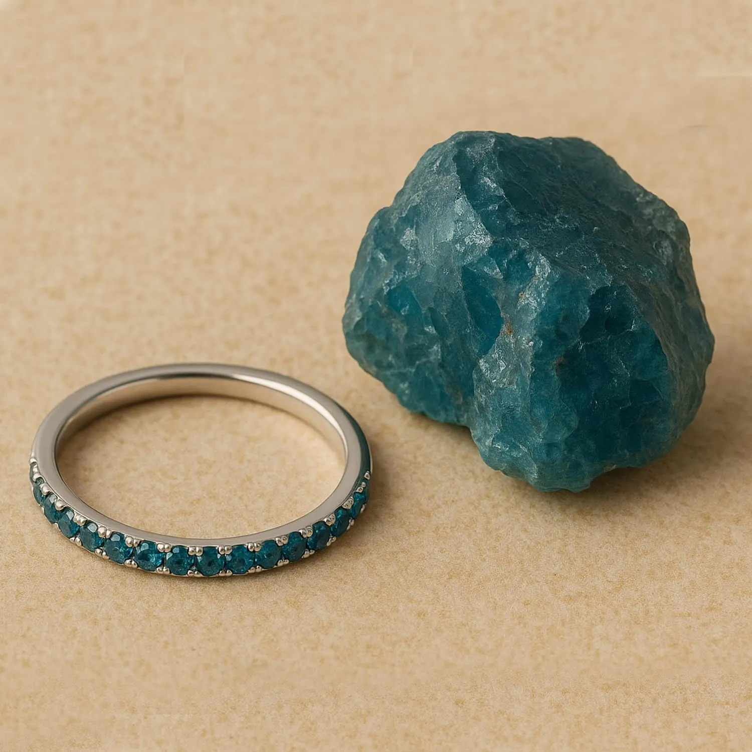 925 Sterling Silver Round Shape Natural London Blue Topaz Gemstone Silver Jewelry Eternity Band Ring
