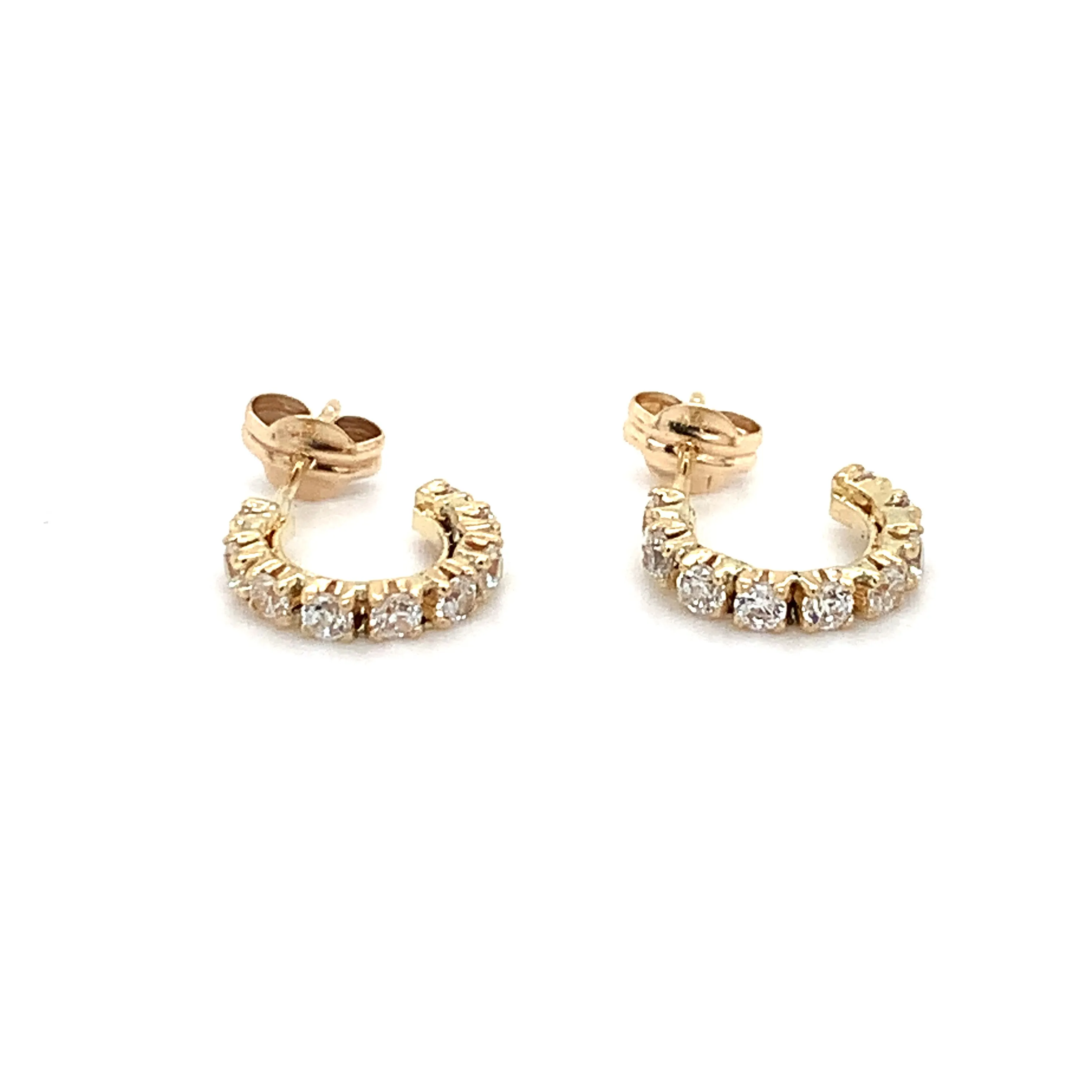 9ct Yellow Gold Cz Hoop Earrings