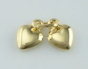 9ct Yellow Gold Double Heart Charm - Pendant