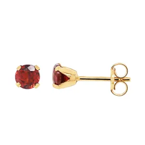 9ct Yellow Gold Natural Garnet Studs