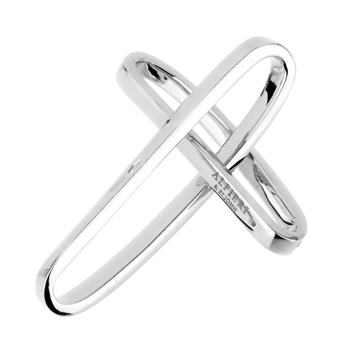 Alfieri St John White Gold Diamond Cross Pendant