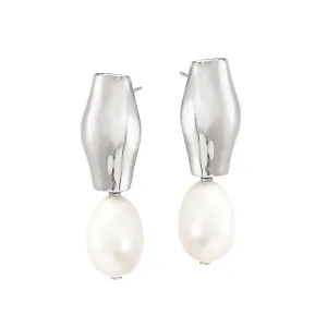 Amphora Pearl Studs - Silver