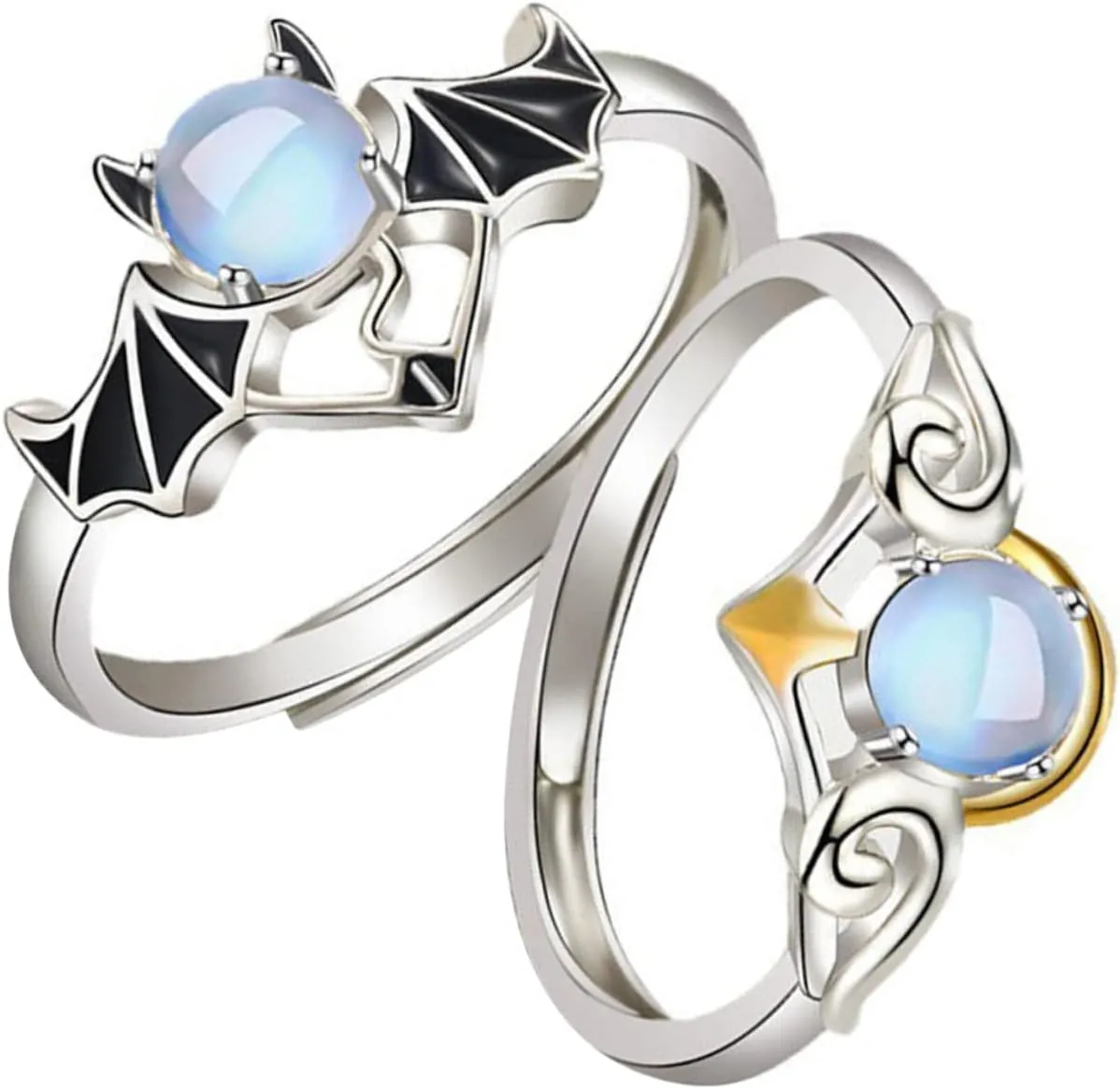 Angel Devil Couples Ring Set Couples Engagement Ring Matching Lover Wedding Bands