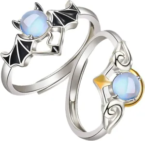 Angel Devil Couples Ring Set Couples Engagement Ring Matching Lover Wedding Bands