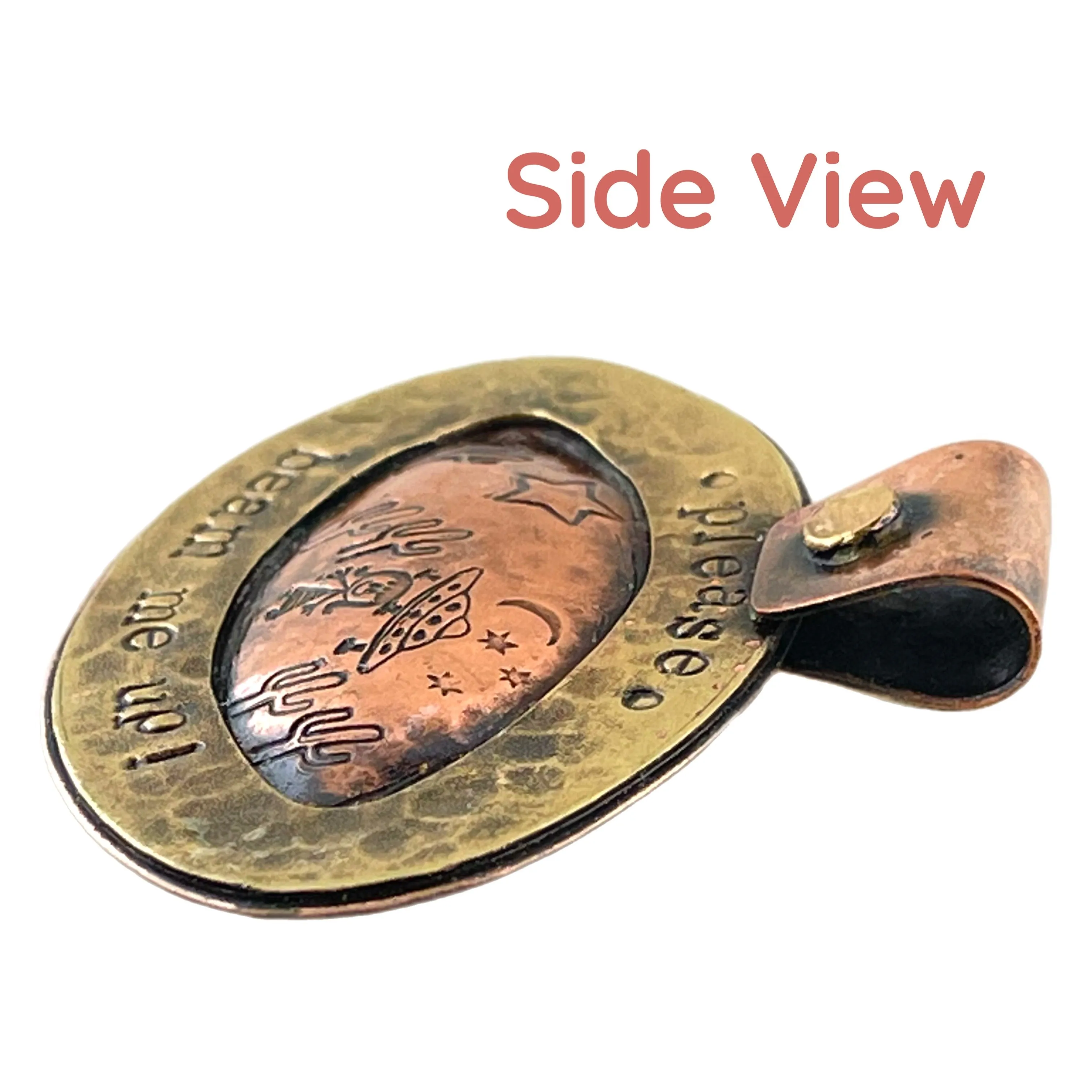 Antiqued Copper "Please, Beam Me Up" Pendant for Necklaces