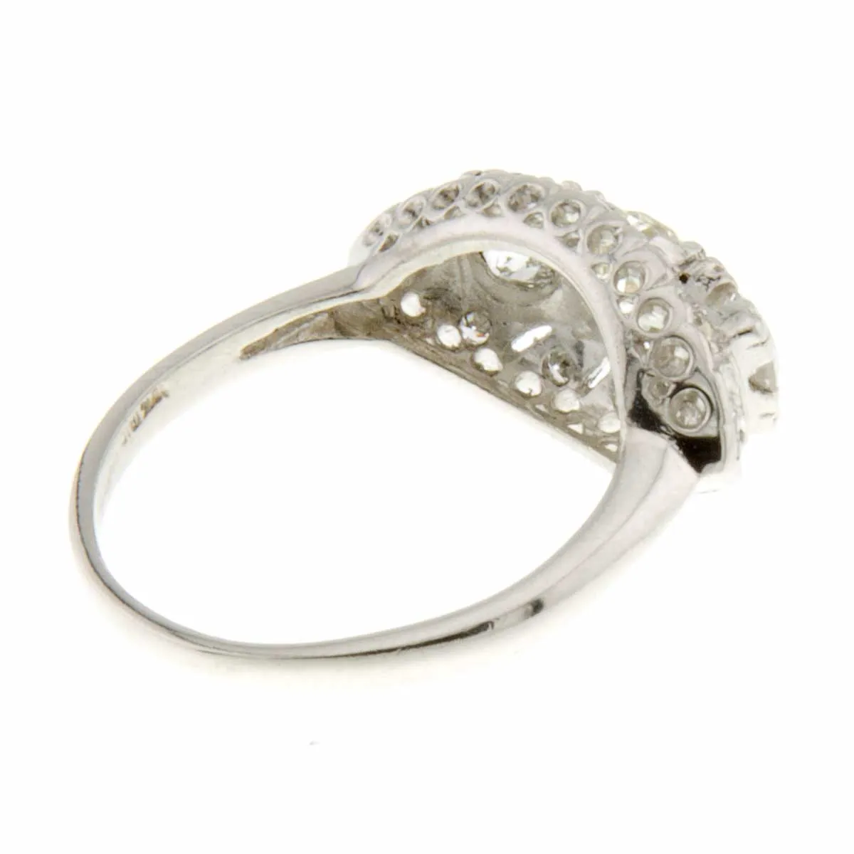 Art Deco 3 Stone Diamond Engagement Ring