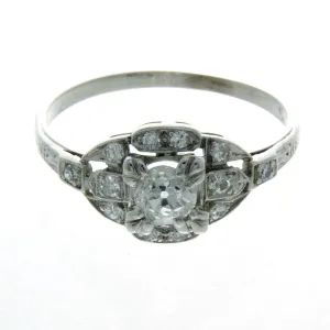 Art Deco Platinum Diamond Engagement Ring