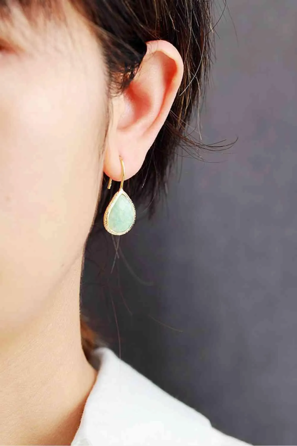 Artfully Handmade Natural Stone Teardrop Earrings