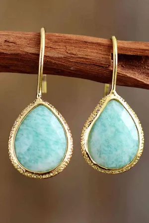 Artfully Handmade Natural Stone Teardrop Earrings