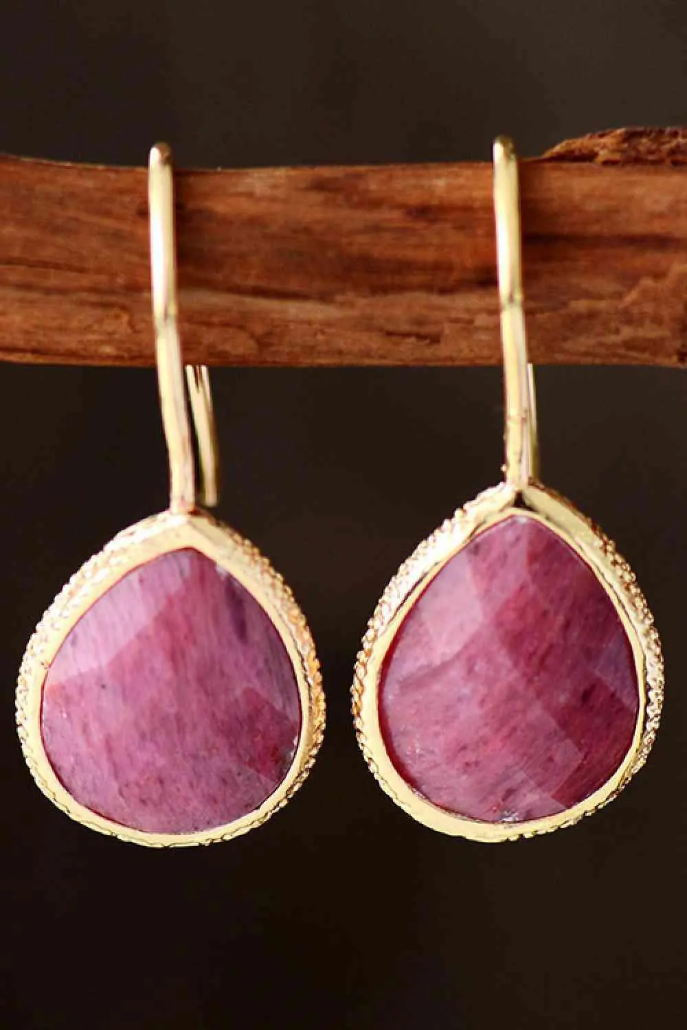 Artfully Handmade Natural Stone Teardrop Earrings
