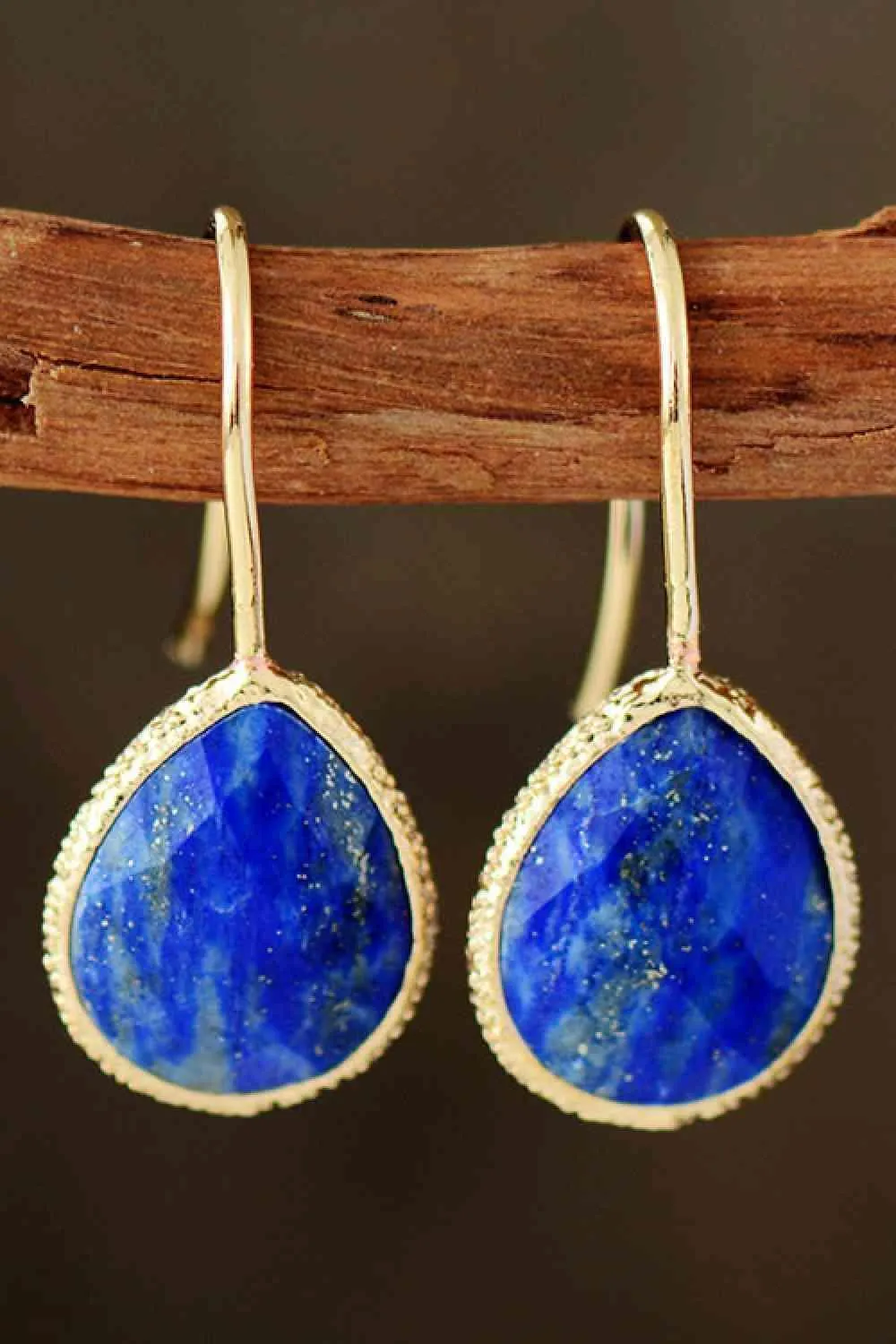 Artfully Handmade Natural Stone Teardrop Earrings