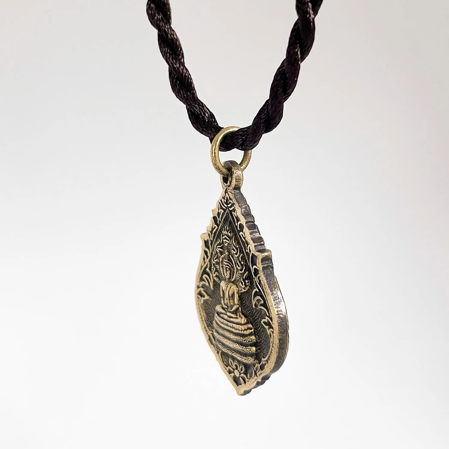 Artschatz Weekday Buddha w/Yaksha Brass Pendant Necklace, Sunday, Monday, Tuesday, Wednesday, Thursday, Friday, Saturday
