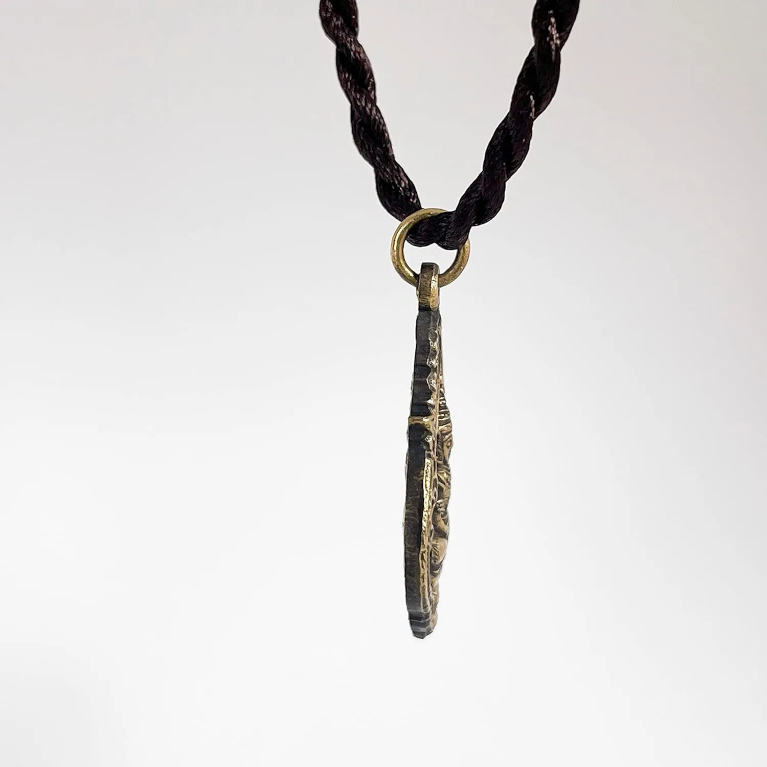Artschatz Weekday Buddha w/Yaksha Brass Pendant Necklace, Sunday, Monday, Tuesday, Wednesday, Thursday, Friday, Saturday