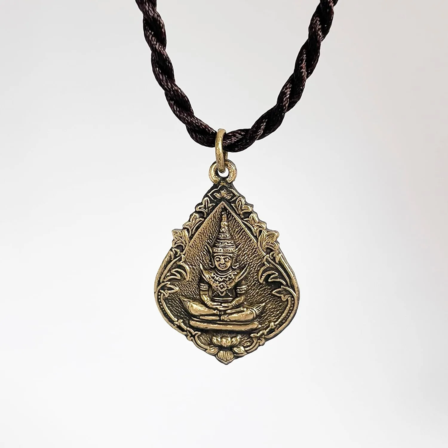 Artschatz Weekday Buddha w/Yaksha Brass Pendant Necklace, Sunday, Monday, Tuesday, Wednesday, Thursday, Friday, Saturday