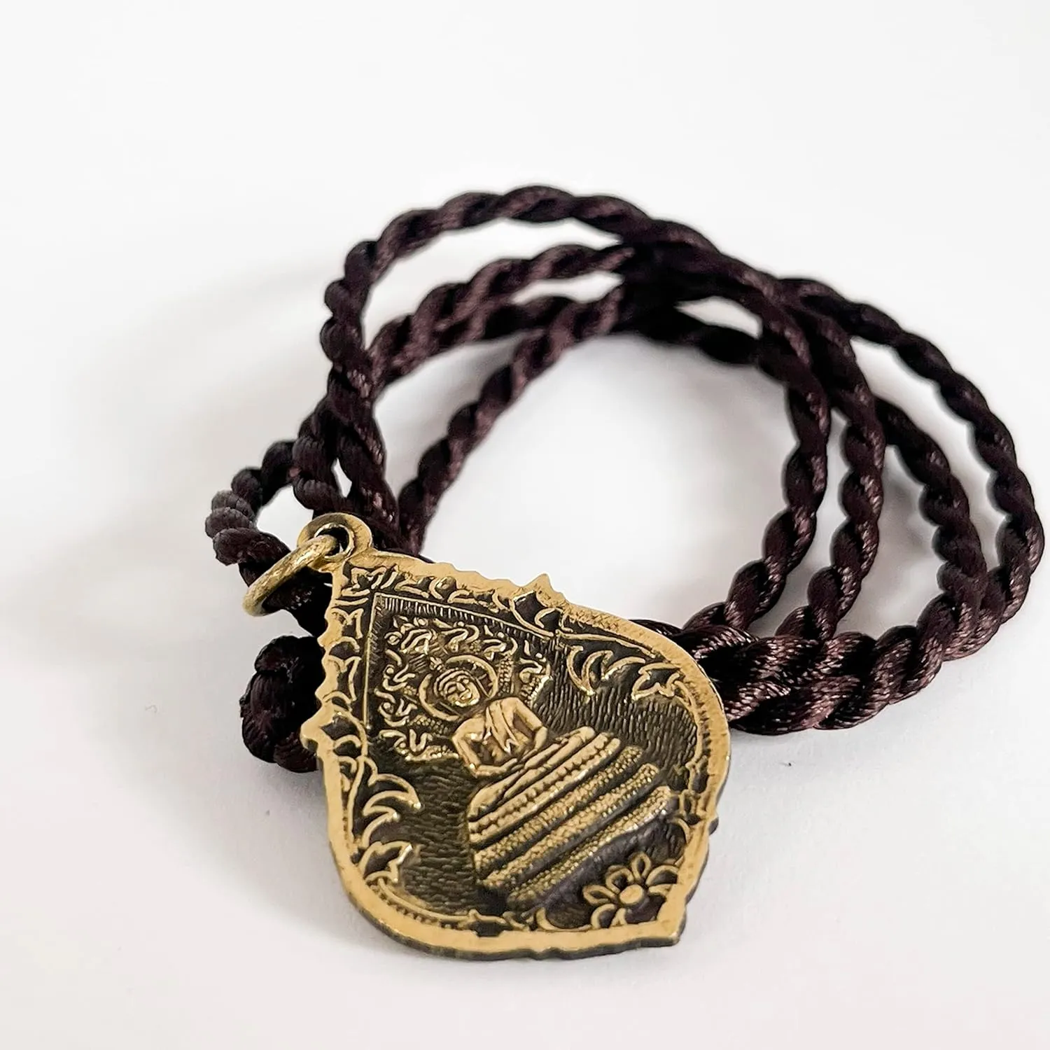 Artschatz Weekday Buddha w/Yaksha Brass Pendant Necklace, Sunday, Monday, Tuesday, Wednesday, Thursday, Friday, Saturday