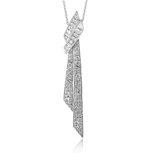 Asymmetric Pendant in 18k Gold with Diamonds LP4859 WHITE 18K X WHITE