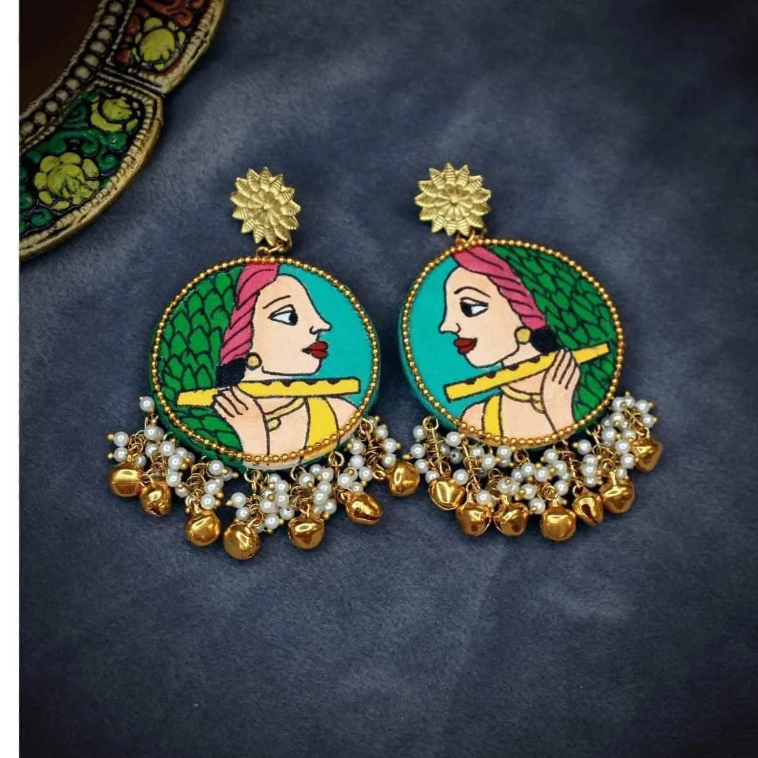 Bansy Handpainted Earrings)