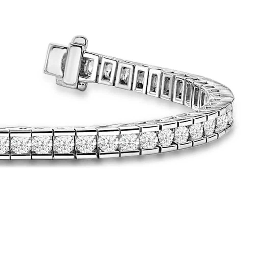 Bar Channel Set Lab Diamond Tennis Bracelet