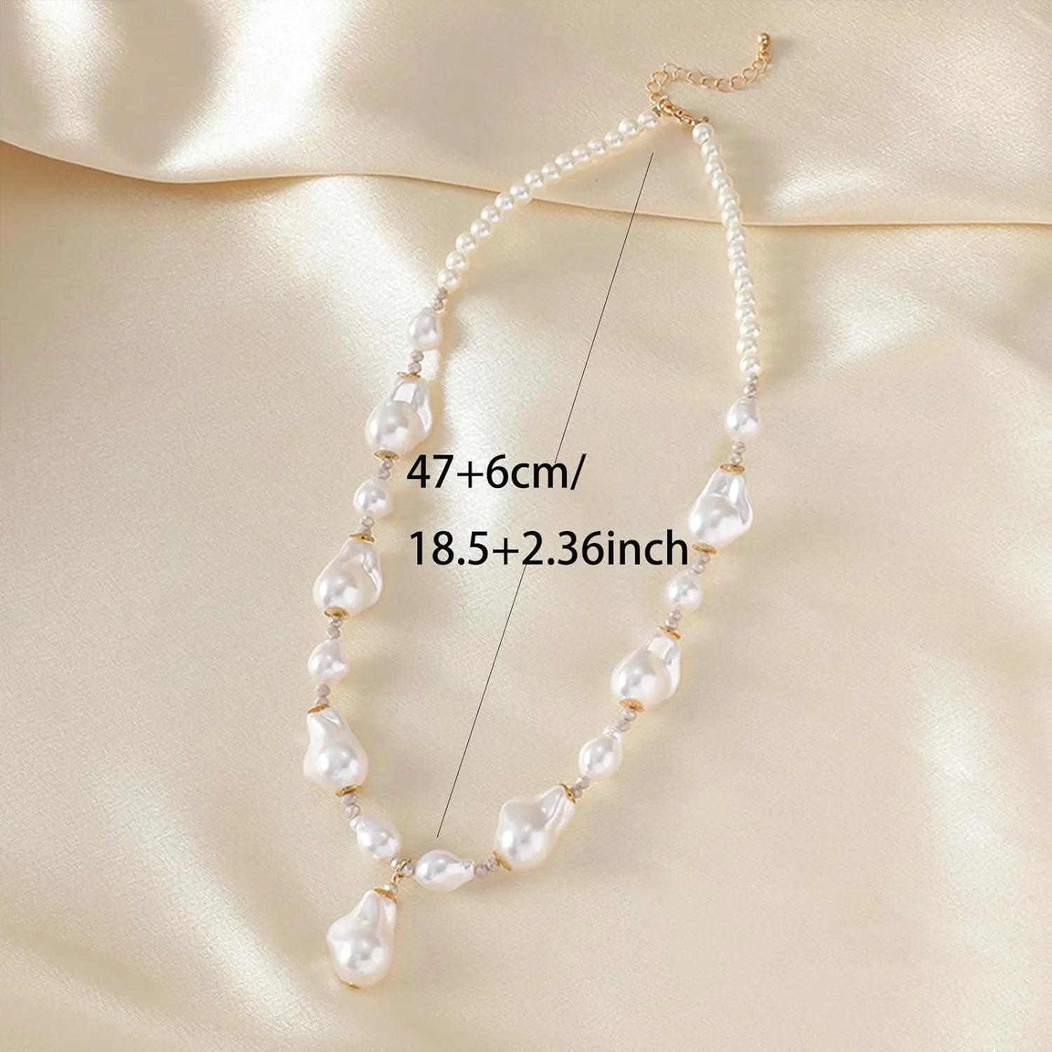 Baroque Pearl Choker & Chunky Necklaces - White Pearl Shell Jewelry for Women