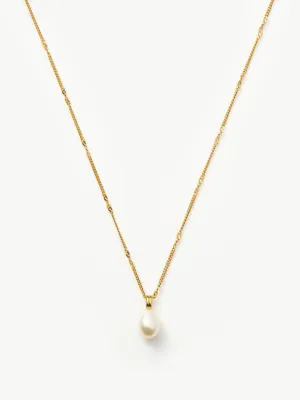 Baroque pearl twisted chain necklace