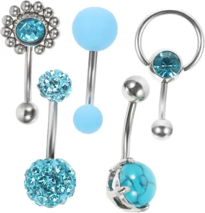 Belly Button Hoop Rings Belly Button Nails Set Navel Ring for Women Fashion Jewelry
