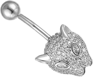 BESPORTBLE Belly Button Ring Dangle Animal Shape Jewelry Black Navel Nails High Polish Surface Wear