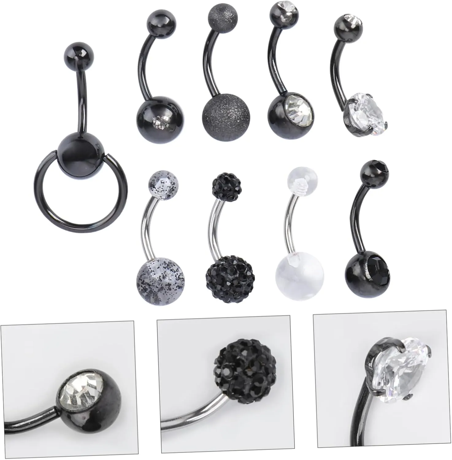 BESPORTBLE Navel Nail Bellybutton Hoop Belly Button Cute Belly Button Belly Decoration Metal Belly Ring Metal Navel