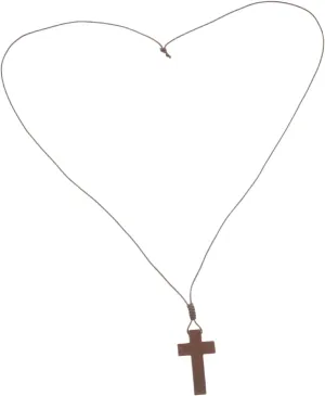 BESTYASH Retro Wooden Cross Pendant Necklace Adjustable Cord for Men Women Versatile Fashion Accessory for Any Outfit Occasion Unique Symbolic Design