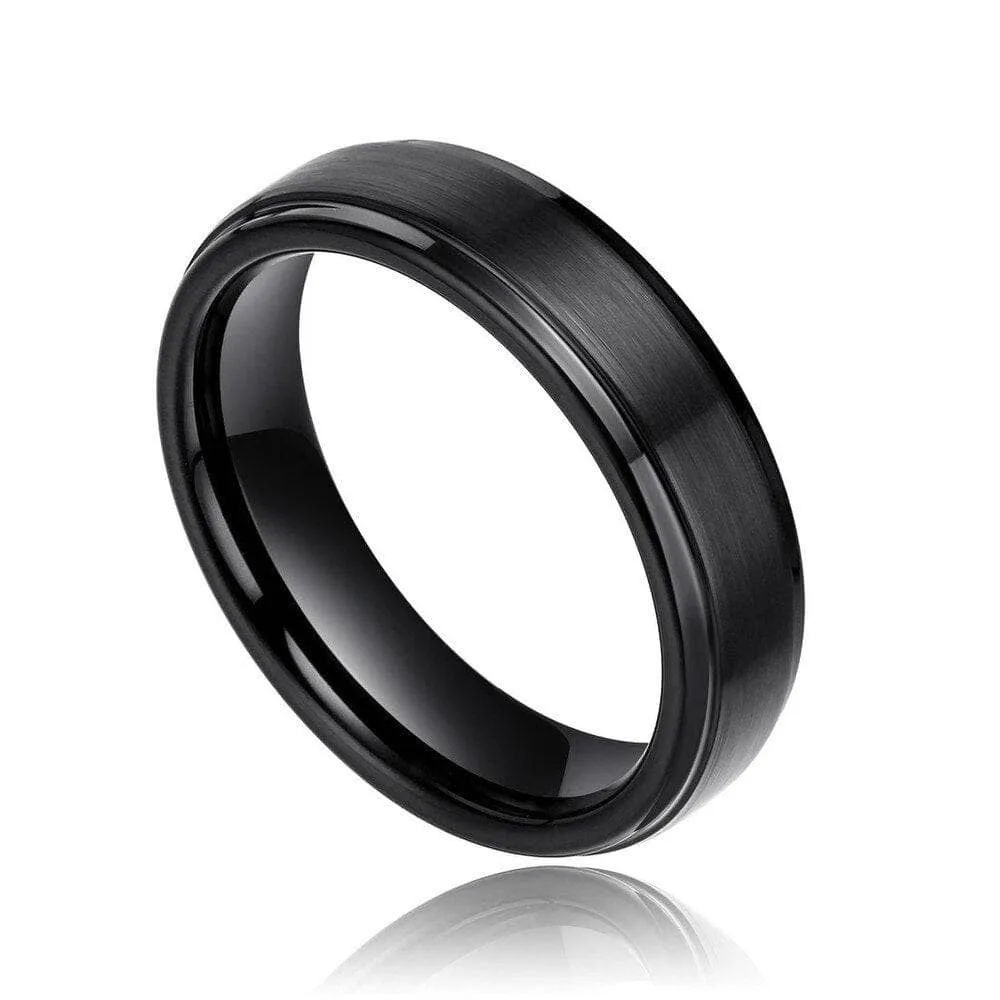 Beveled Men's Tungsten Wedding Band