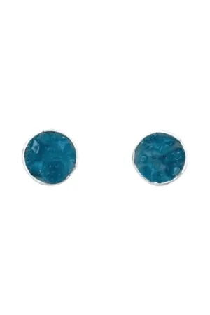 Blue Apatite Halo Earrings