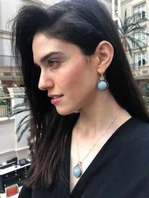 Blue Aquamarine Earrings - Real Aquamarine Drop Earrings - Large Vintage Earrings