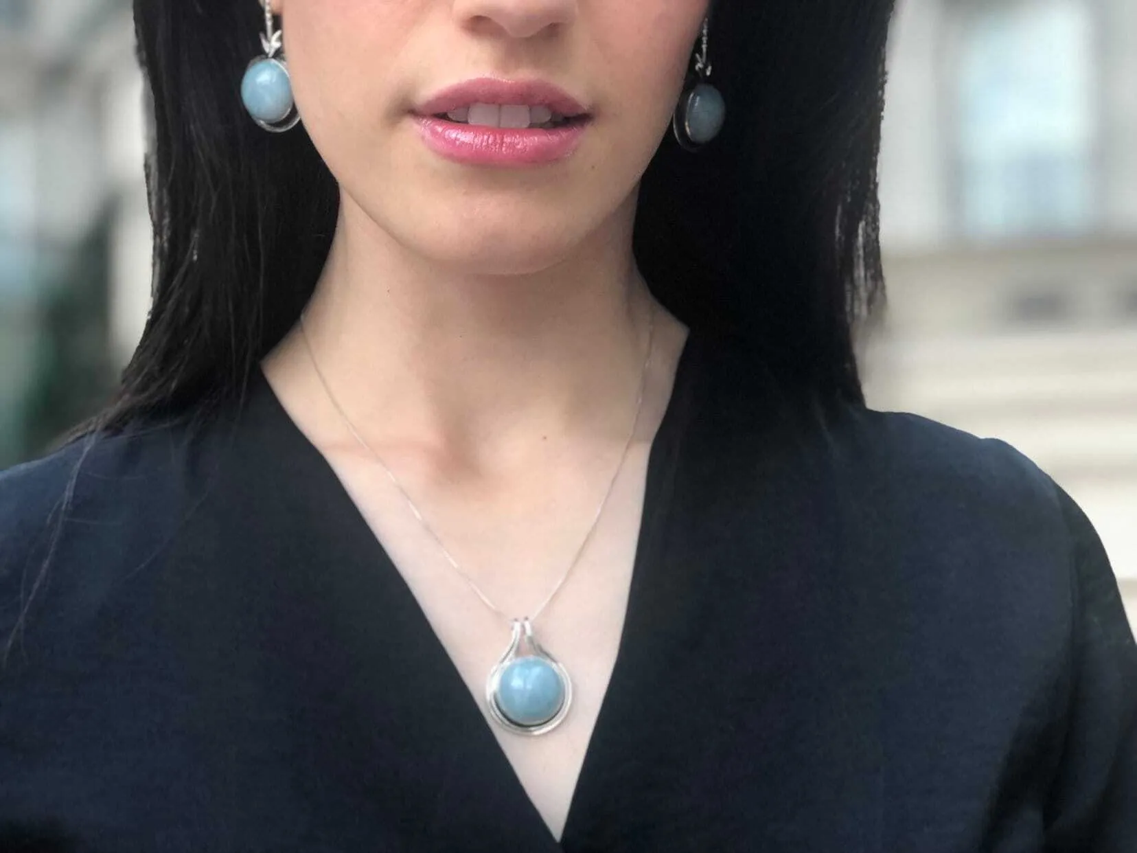 Blue Aquamarine Earrings - Real Aquamarine Drop Earrings - Large Vintage Earrings