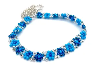 Blue Daisy Flower Bracelet