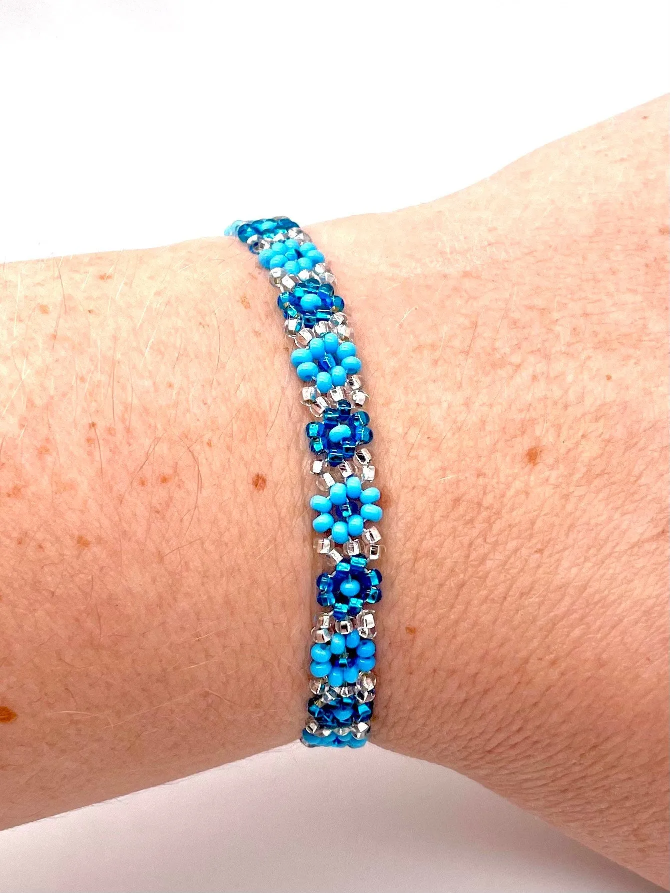 Blue Daisy Flower Bracelet