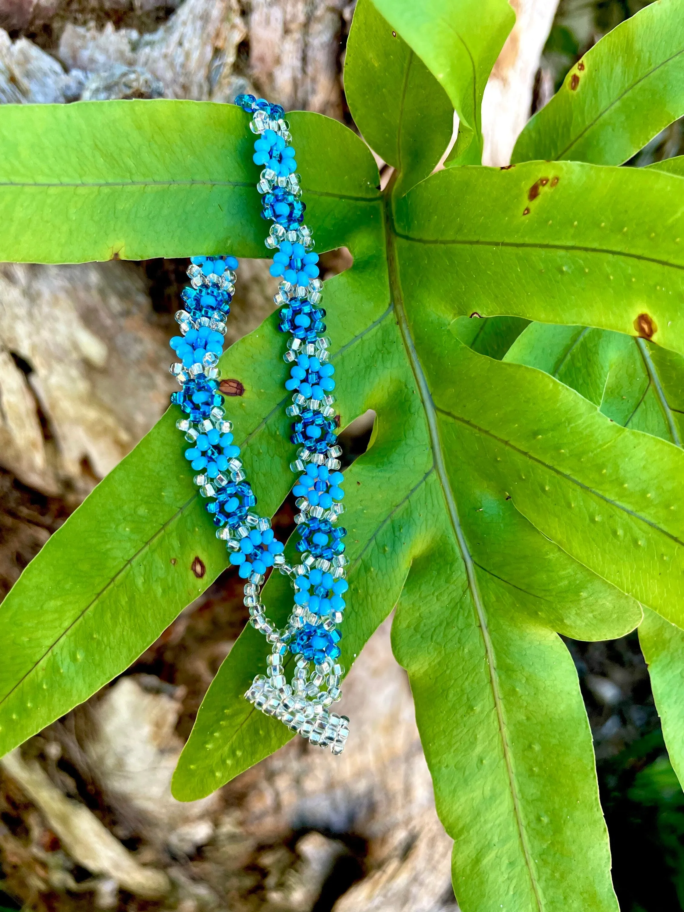 Blue Daisy Flower Bracelet