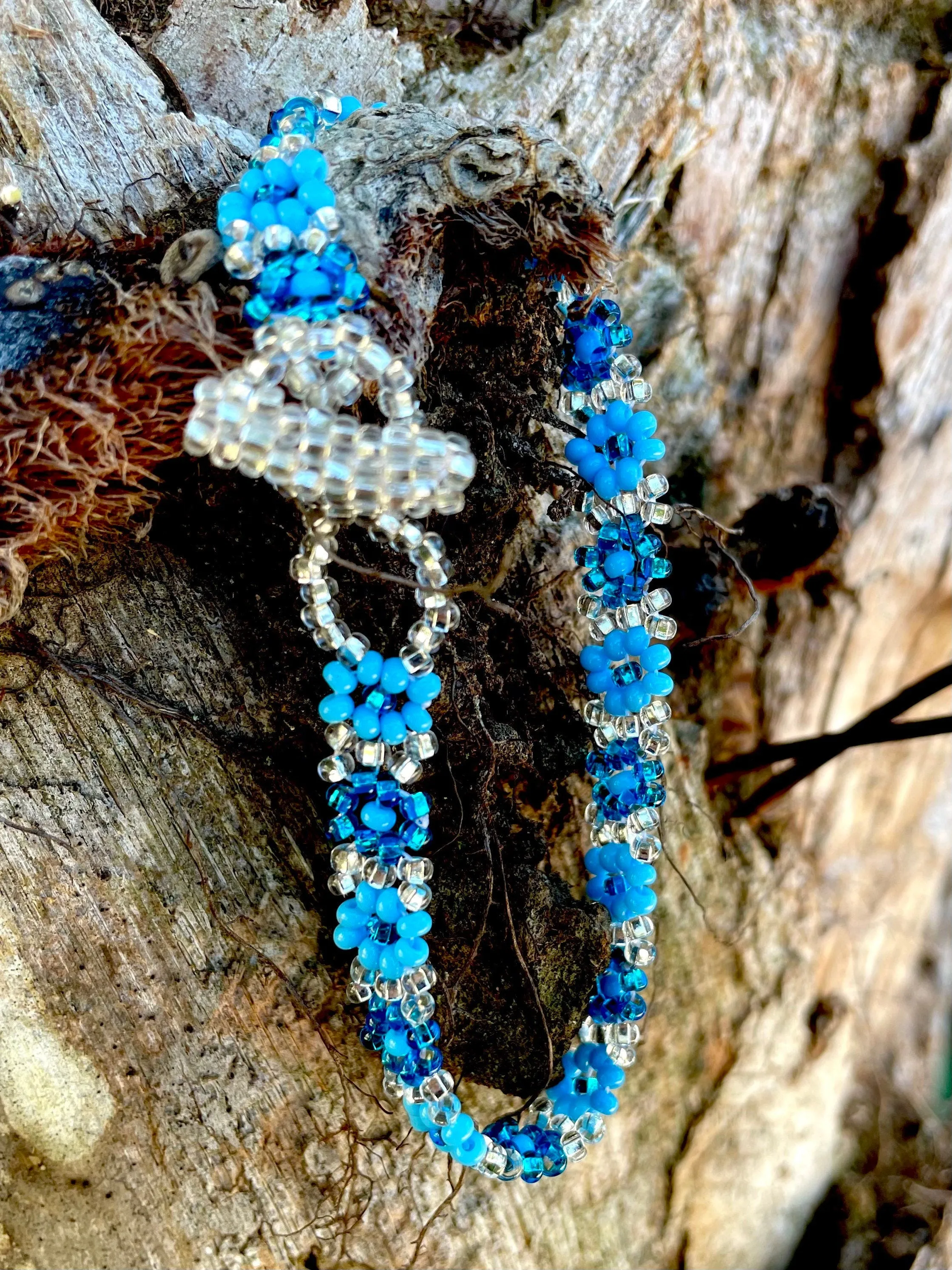 Blue Daisy Flower Bracelet