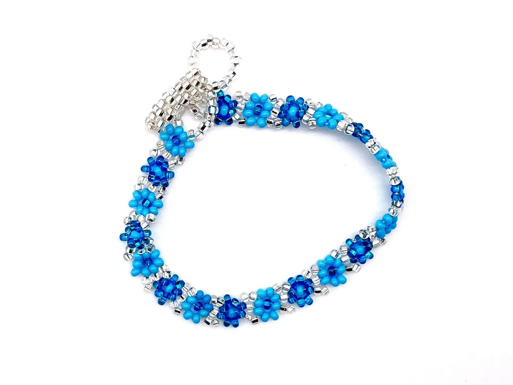 Blue Daisy Flower Bracelet