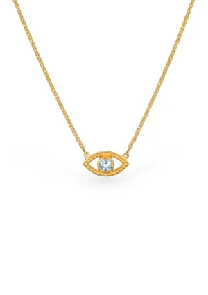 Blue Topaz Eye Necklace Choker
