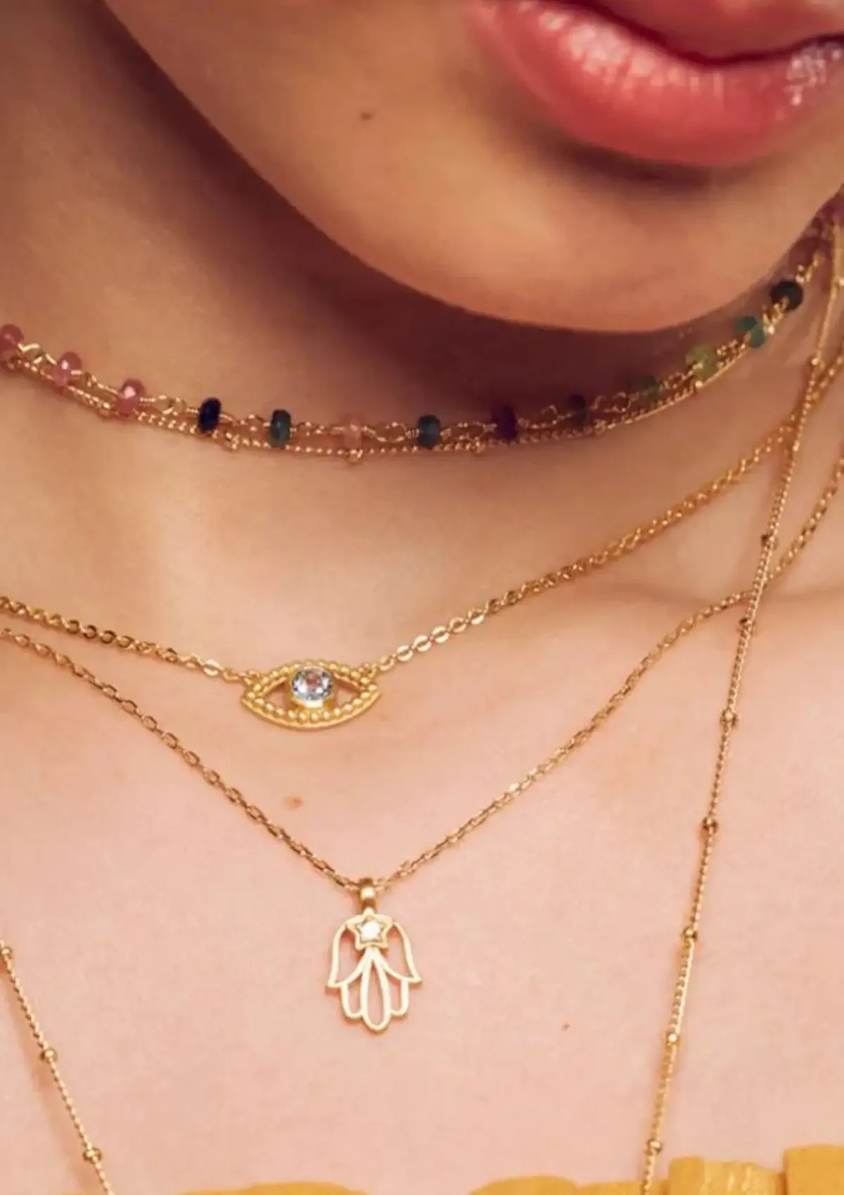 Blue Topaz Eye Necklace Choker