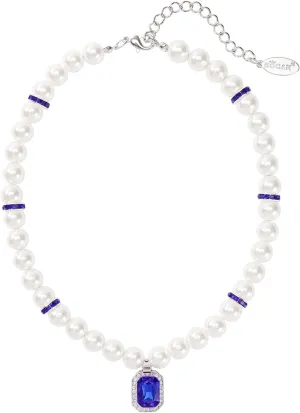 Bocar Pearl Rhinestone Collar Pendant Necklaces Handmade Choker Necklaces for Women Costume Bridesmaid Wedding Gift (NK-10784)